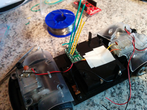 Motor driver connected with the car's DC motors