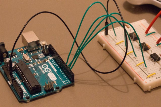 Arduino connected to a breadbord