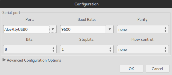 Configuration menu